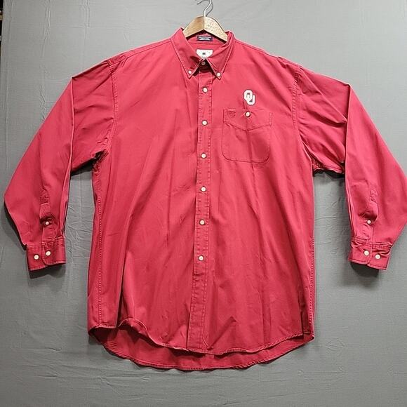 CUTTER & BUCK Men Ohio State Buckeyes Red Button Down Long Sleeve Shirt Sze XXL